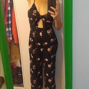 Black Floral Romper Jumpsuit